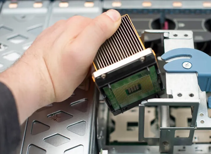 Framed Print : Computer technician installing CPU into motherboard Print Framed Print : Computer technician installing CPU into motherboard Print