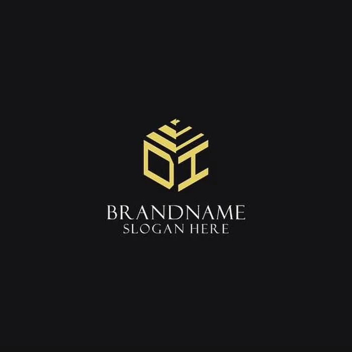 Framed Print : DI Initial Monogram Hexagon Logo Print Design Framed Print : DI Initial Monogram Hexagon Logo Print Design