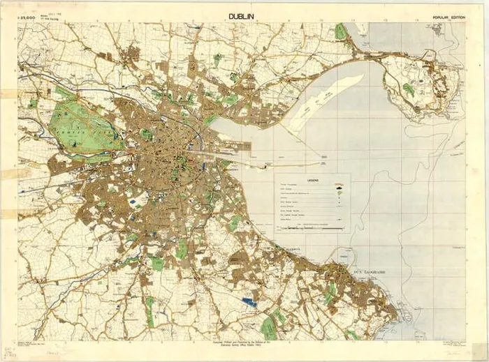 Framed Print : Vintage Dublin Map Print 1953 Ireland Framed Print : Vintage Dublin Map Print 1953 Ireland