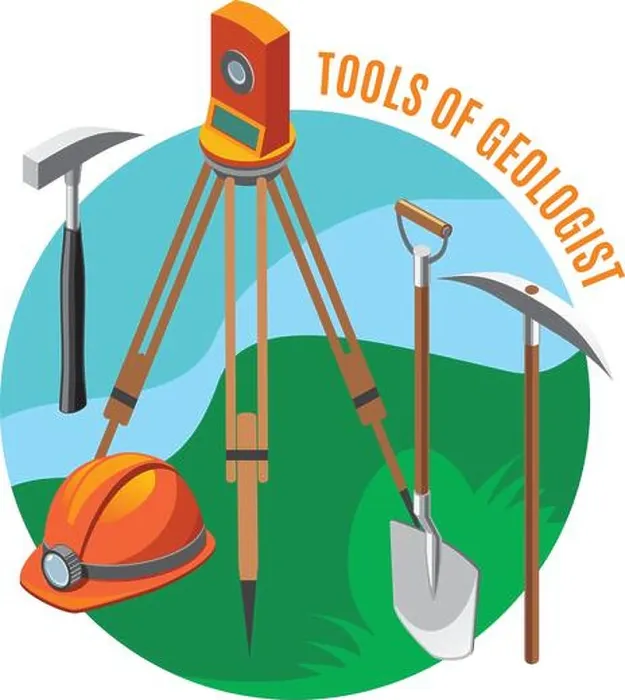 Framed Print : Geological Tools Print Framed Print : Geological Tools Print
