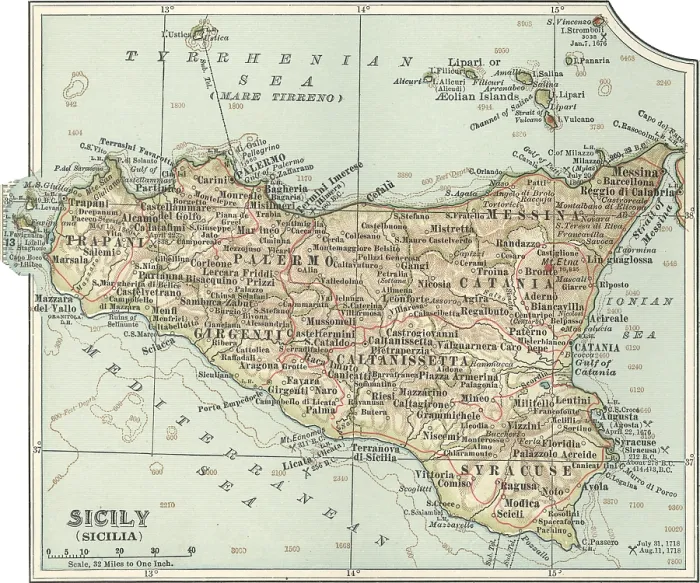 Framed Print : Sicily Map Print, Italy circa 1902 Framed Print : Sicily Map Print, Italy circa 1902