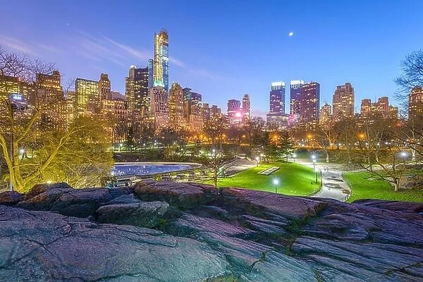 New York City cityscape view from Central Park