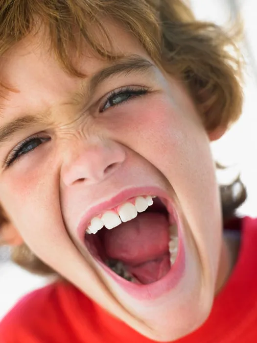 Framed Print : Portrait of Boy Shouting Print Framed Print : Portrait of Boy Shouting Print