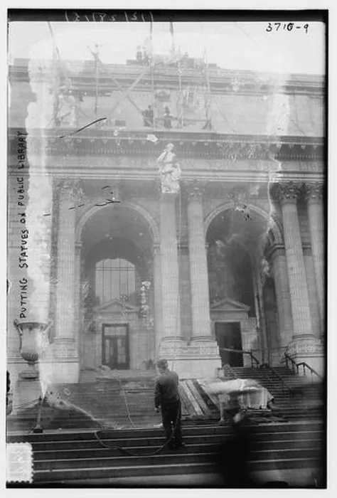 Framed Print : Public Library Statue Print Framed Print : Public Library Statue Print