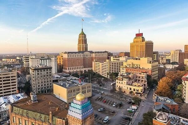 San Antonio, Texas, USA downtown city skyline in the morning