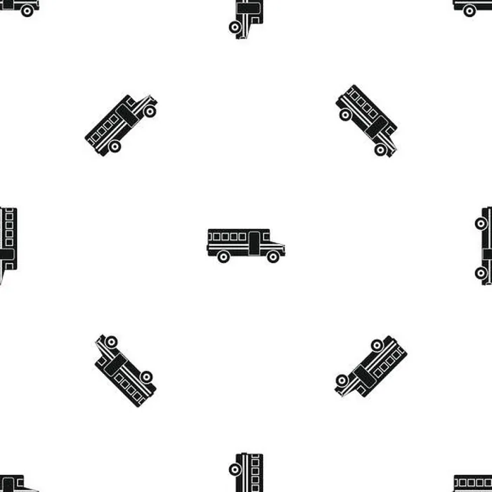 Framed Print : School Bus Pattern Seamless Print