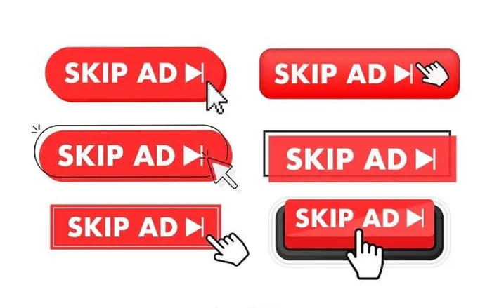 Framed Print : Print of Hand Pointer Clicking Skip Ad Button Framed Print : Print of Hand Pointer Clicking Skip Ad Button