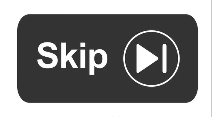 Framed Print : Skip Ad Button Print on White Background