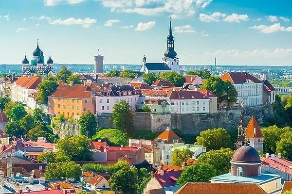 Tallinn, Estonia Historic Skyline of Toompea Hill