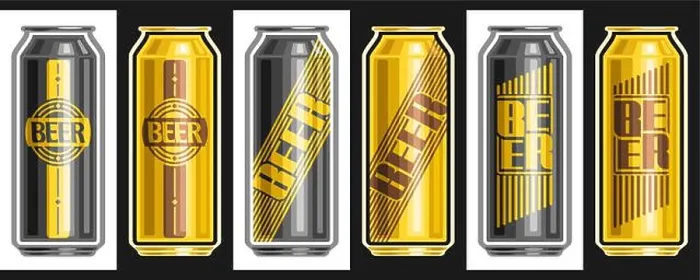 Framed Print : Vector Beer Cans Print Collection