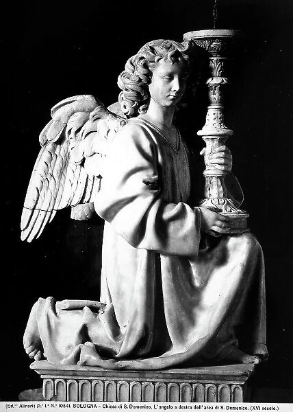 Angel holding a candelbrum on the right side of the Tomb of San Domenico in the Church of San Domenico, Bologna