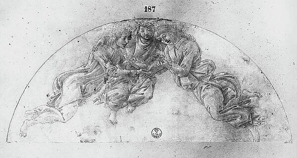 Angels; drawing by Sandro Botticelli, in the Gabinetto dei Disegni e delle Stampe, Uffizi Gallery, Florence