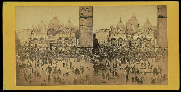 Animated view of the Piazza S. Marco in Venice; Stereoscopic photograph