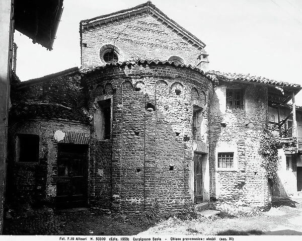 Apsidal view of the parish of Assunta, Carpignano Sesia, Province of Vercelli