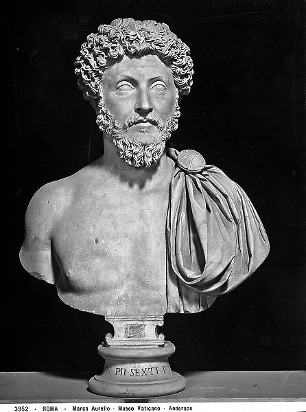 Bust of Marcus Aurelius: work preserved in the Hall of Busts, Vatican Museums, Vatican City