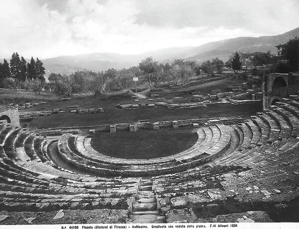 Cavea of the Roman theater, at the archeological site of Fiesole