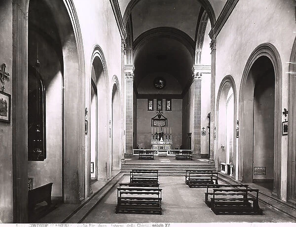 Central aisle of the Badia Fiesolana, San Domenico, Fiesole