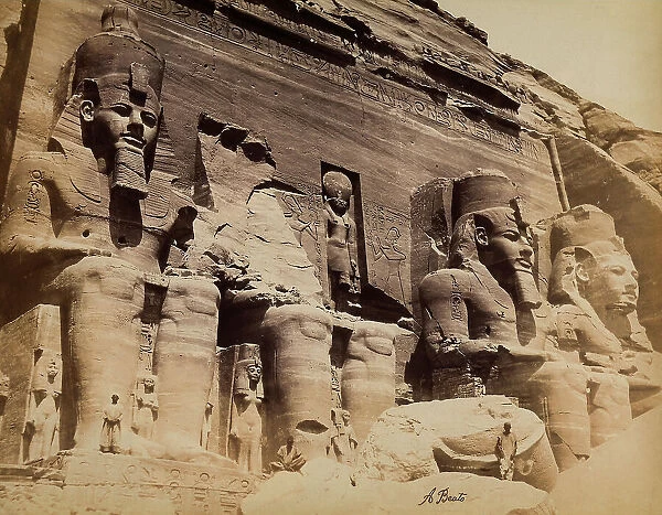 Colossus of Ramses II on the right side of the Great Temple of Abu Simbel, Lower Nubia, Egypt