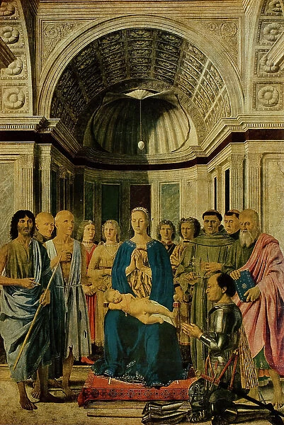 Conversation with the Holy Virgin and Child with Six Saints, four angels and the donor Federico da Montefeltro (called Pala Pala Montefeltro or Brera), tempera and oil on panel, Piero della Francesca (1416-1492), Brera Picture Gallery, Milan