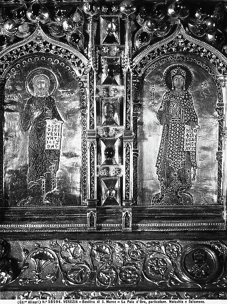 Two enamel plaques belonging to the Pala d'Oro, or gold altarpiece, in St. Mark's in Venice, depicting Malachias and Solomon