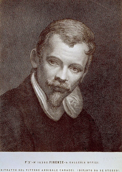 Engraving of Annibale Carracci's self-portrait