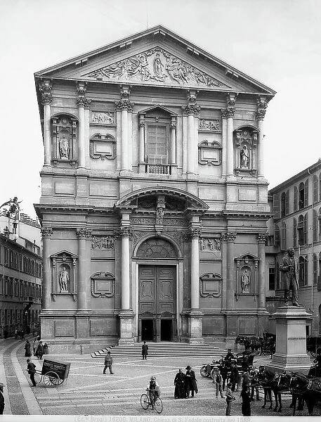 Facade of the Church of Saint Fidelis in Milan