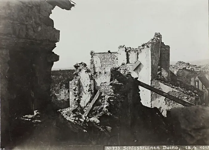 Framed Print : First World War: Duino Castle bombed, Photography of the Austro-Hungarian Empire Framed Print : First World War: Duino Castle bombed, Photography of the Austro-Hungarian Empire