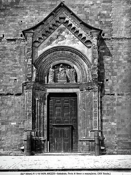 Fourteenth century side door to Arezzo Cathedral