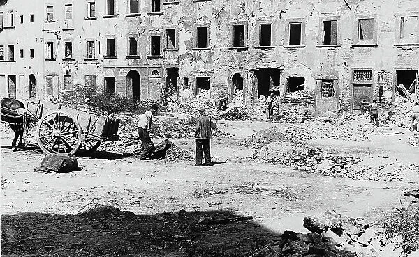 Livorno. City quarters destroyed in the bombings