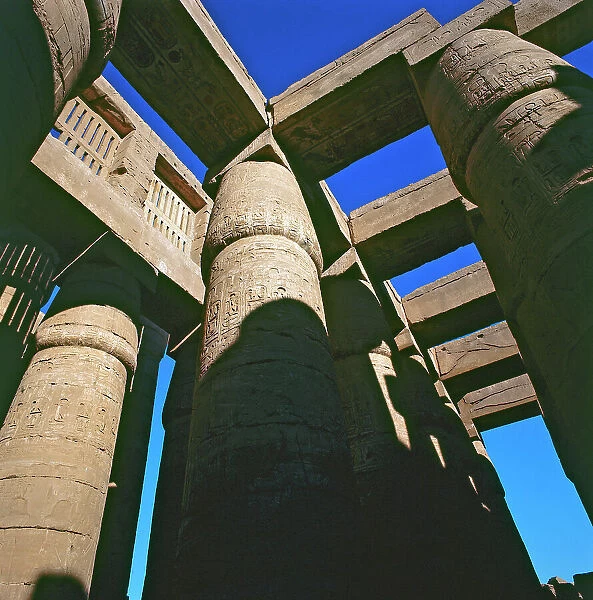 Luxor. Karnak. The columns of the temple of Amon
