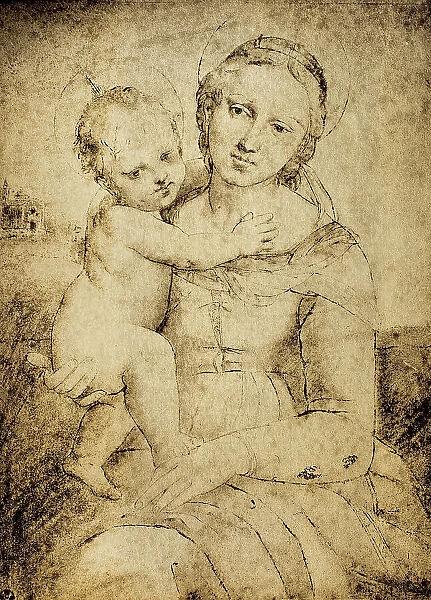 Madonna and Child, drawing, Raffaello Sanzio (attributed), Cabinet of Drawings and Prints, Uffizi Gallery, Florence