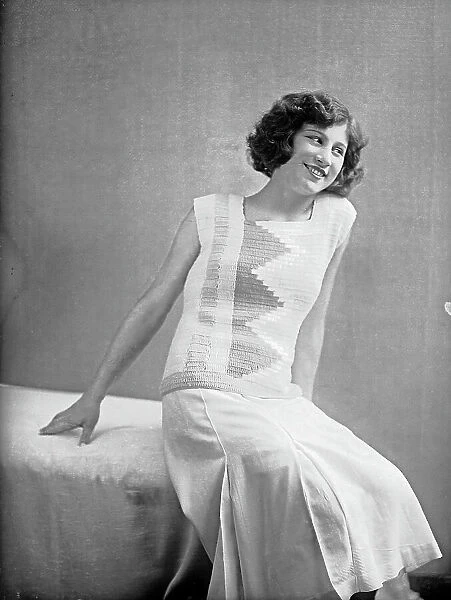 Model wearing a dress created by Anita Pittoni