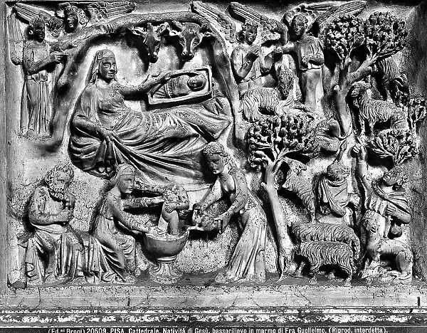 The Nativity; bas-relief attributed to Fra Guglielmo and collocated in the Cathedral of Pisa