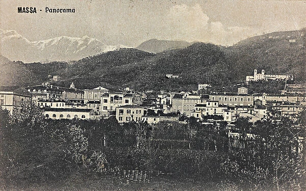 Panoramic view of Massa; postcard