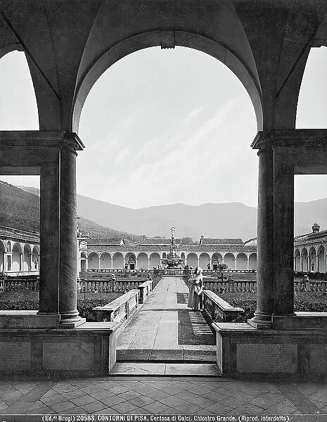Pisa (environs). Large cloister of the Certosa di Calci