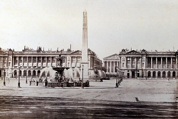 Place de la Concorde in Paris. The church of la Madeleine can be glimpsed in the background