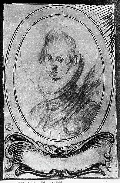 Portrait of Grand Duke of Tuscany, Cosimo II. Drawing by Jacqes Callot preserved in the Room of Drawings and Prints in the Gallery of the Uffizi