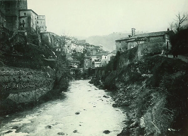 The river Aniene that runs at the foot of the town of Subiaco