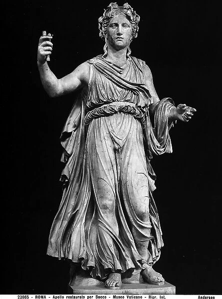 Roman statue depicting the god Apollo, restored in modern times to look like Bacchus, in the Vatican Museums, Vatican City
