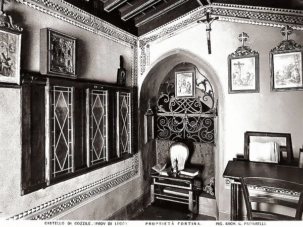 A room in the medieval-like castle of Cozzile, built in the 19th century