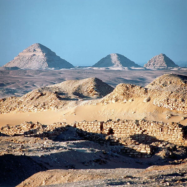 Smaller pyramids in Saqqara archaeological area