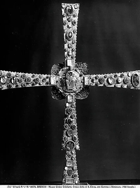 So-called Cross of Saint Elena. Piece of goldwork kept in the Museo Cristiano of Brescia