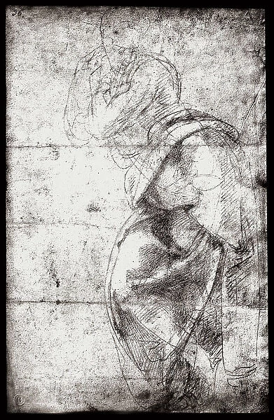 Study for the figure of a woman, drawing, in the Casa Buonarroti, Florence