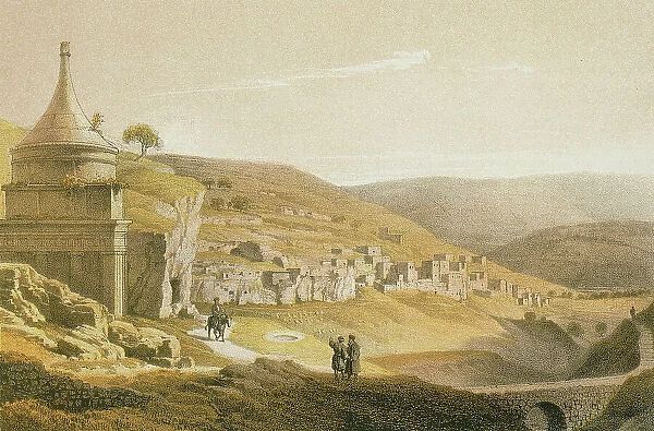 The tomb of Absalom and Siloan. Etching by Bernatz et alii
