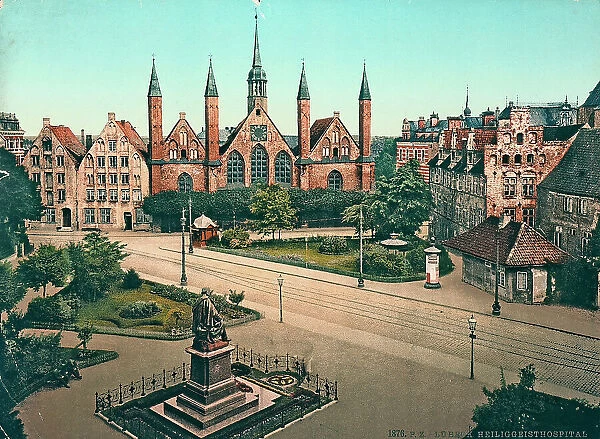View of the faade of the Hospital of St. Spirit in Lubeck