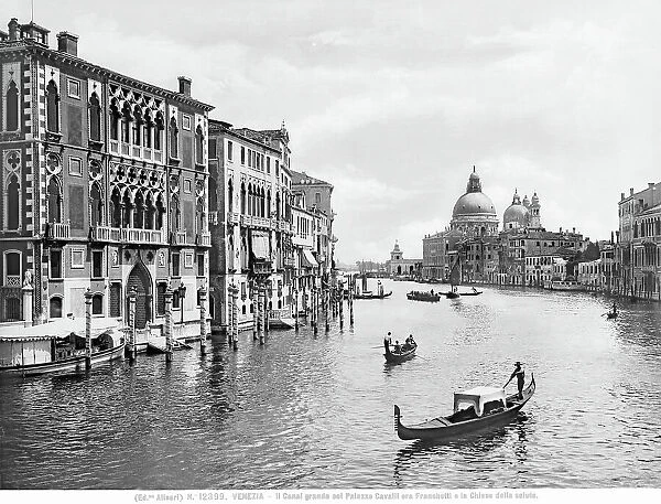 View of the Grand Canal. One can see the Palazzo Cavalli-Franchetti on the left, and the church of Santa Maria della Salute in the background