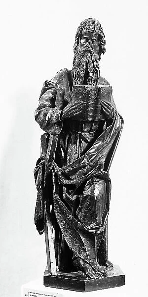 Wooden statue depicting St. Andrew the apostle, in the Church of Santo Stefano in Venice