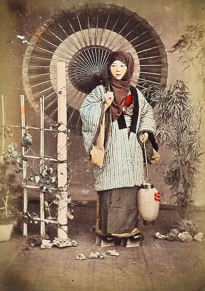 Young woman wearing traditional Japanese clothes