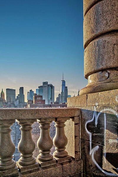 New York City, View of Lower Manhattan from Manhattan Bridge