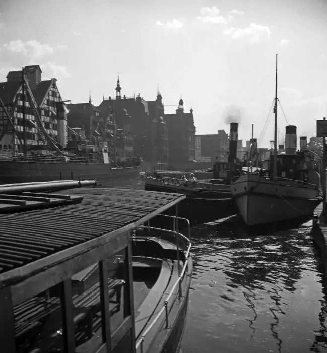 Framed Print : Danzig Harbor Print, 1930s